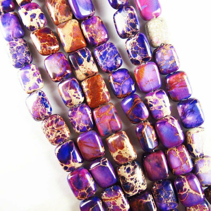10x8x4mm Purple Manmade Sea Sediment Jasper Column Loose Bead 15.5 " 609DHS