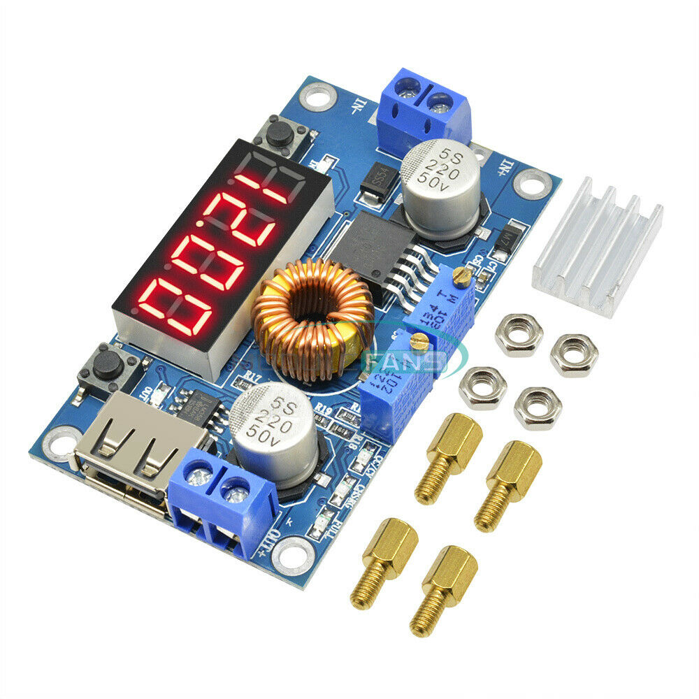 5A CC CV LED Display Drive Lithium charger Power Step-down Module +USB Voltmeter