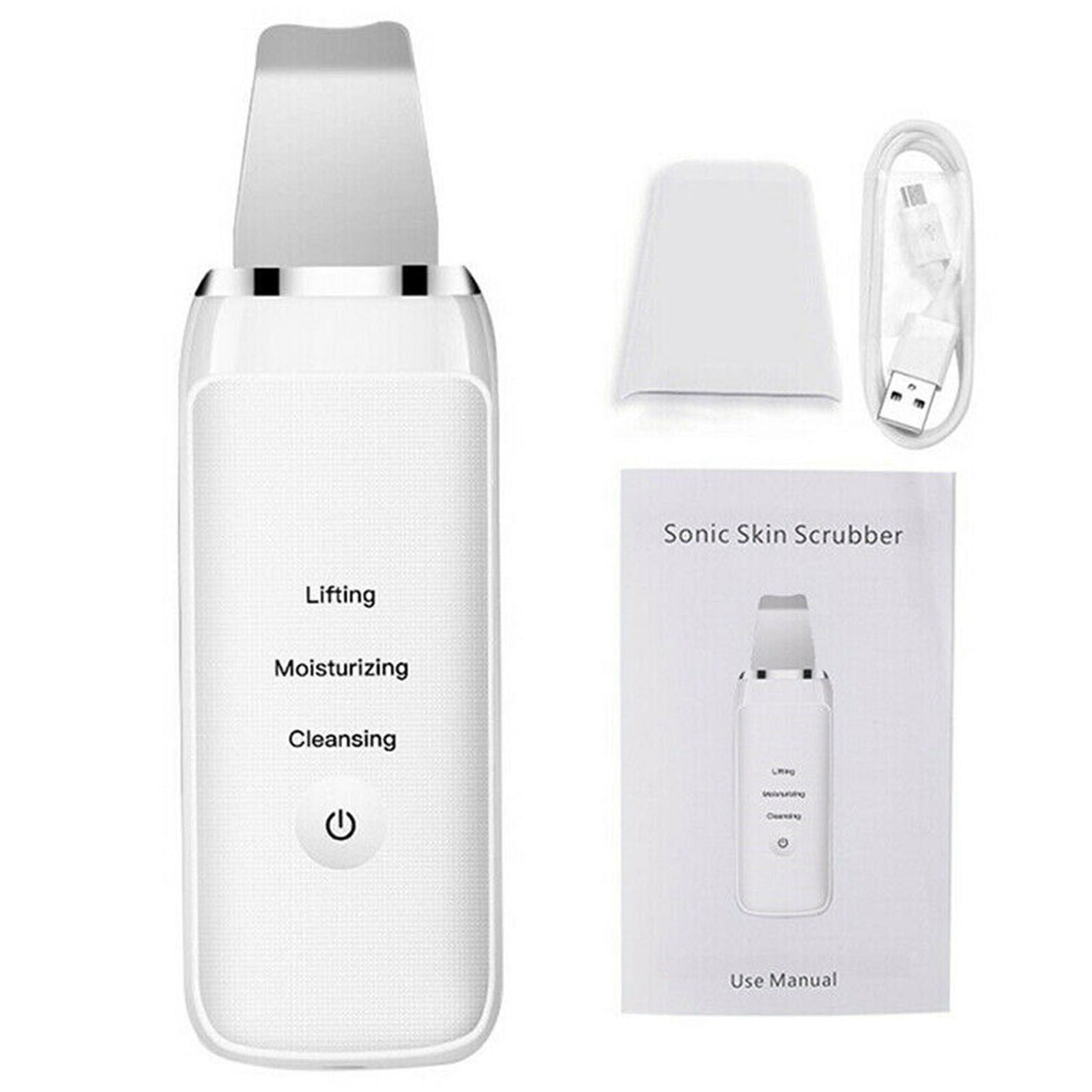 Rechargeable Ultrasonic Scrubber Skin Spatula Facial Cleaner Peeling Massage Spa