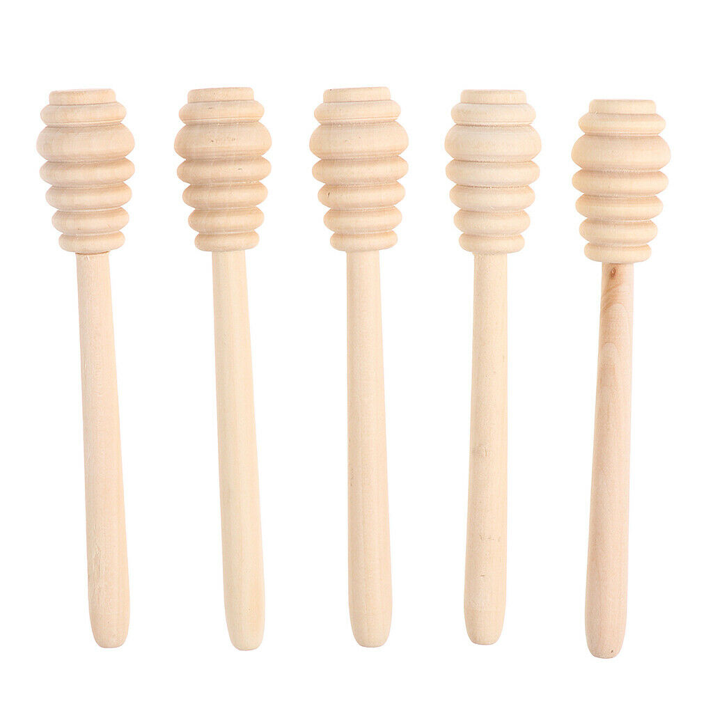 5 Pieces Wooden Honey Stirring Sticks Jam Muddler Kitchen Cooking Rods Tool