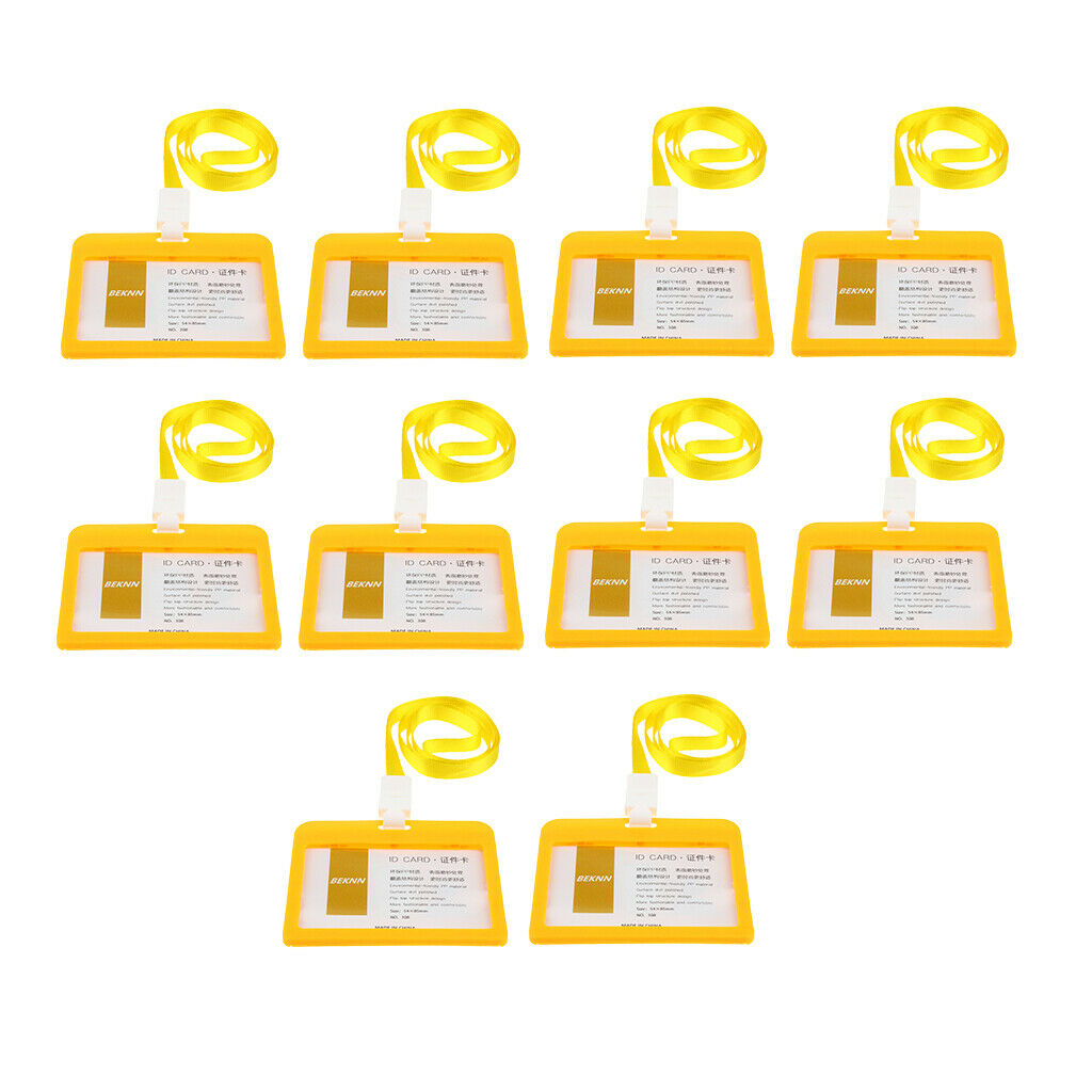 10x Badge Holder Identity Card Holder ID Badges Work Accessories - Yellow