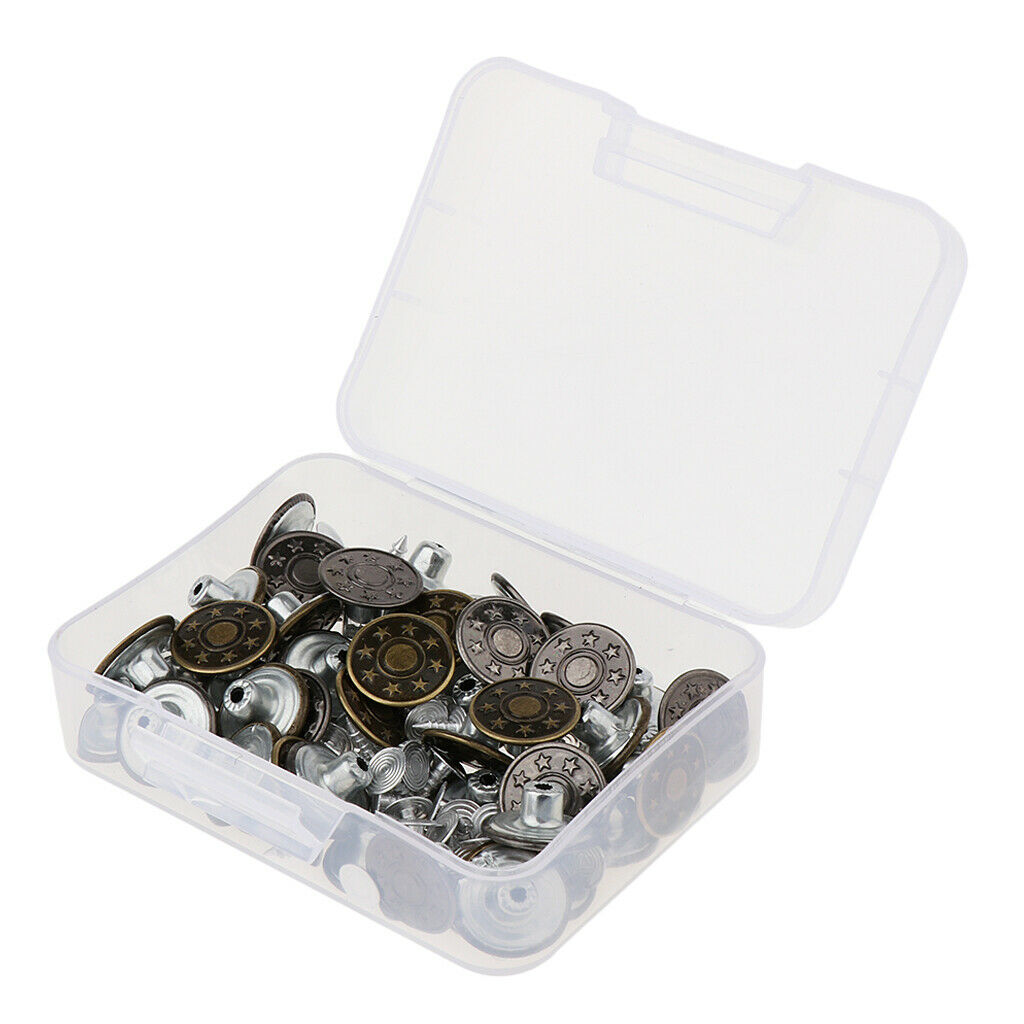 50 sets metal snap fasteners sewing buttons snap fasteners craft clothes