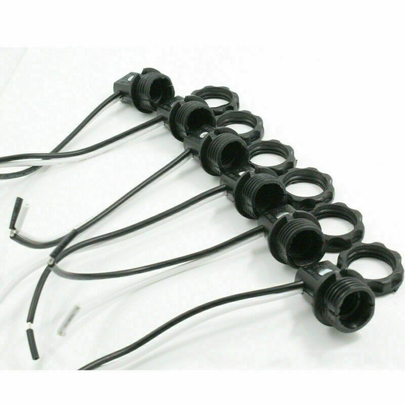 6 Pcs Candelabra Base E12 Lamp Holder Light Sockets 8" Wire Leads