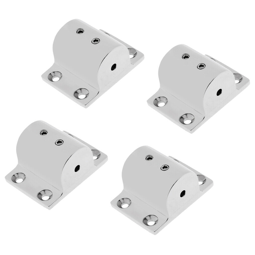 Set of 4 Marine Hand Rail Fitting 90 Degree Rectangle Base for 1" Tube