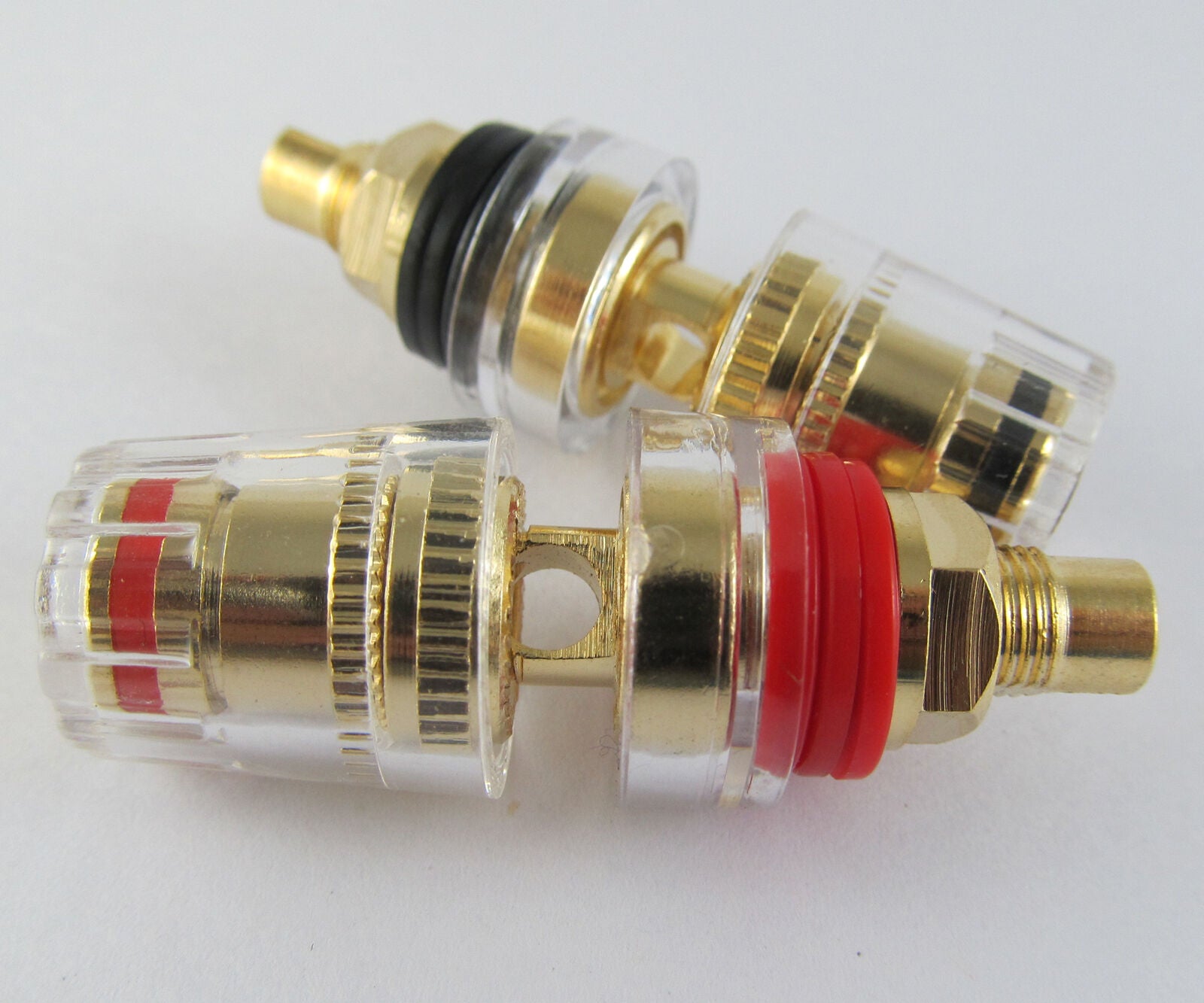 2pcs Speaker Cable Terminals Copper Binding Post 4mm Banana Jack 45mm 2 Colors