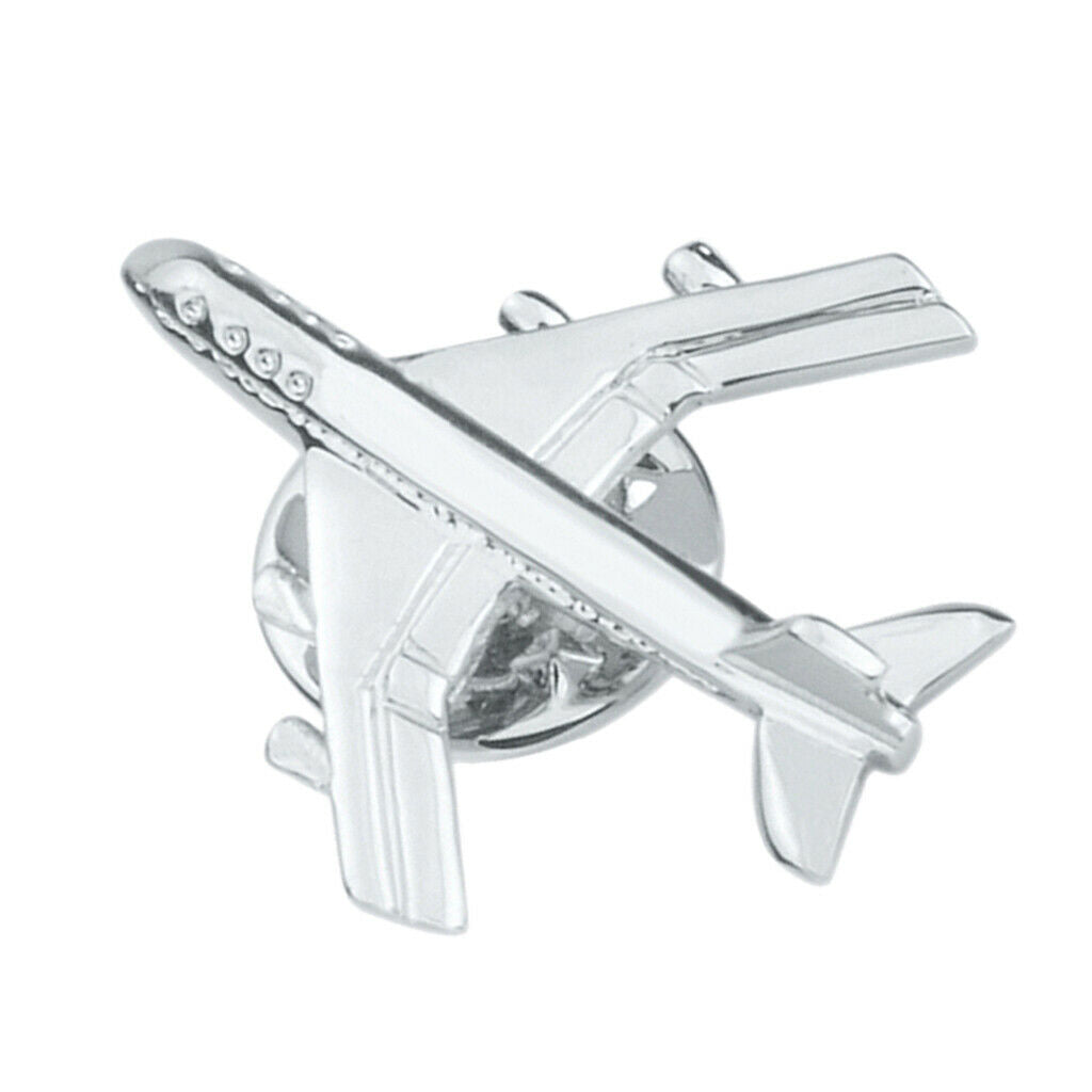 Mens Airplane Brooch Collar Pin Clip Corsage Elegant Wedding Plane Badge