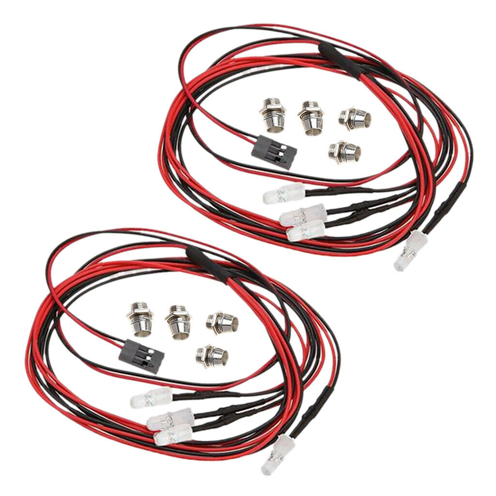 8 LED 5mm Haedlight Bright Lights White+Red for 1/10  Redcat RC Cars