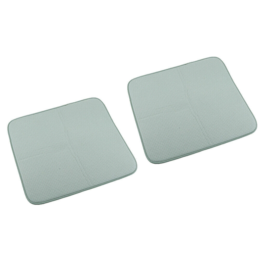 2Pcs/Set Microfibre Drying Mat Sink Drying Pads For Absorbent 16x18'' Green