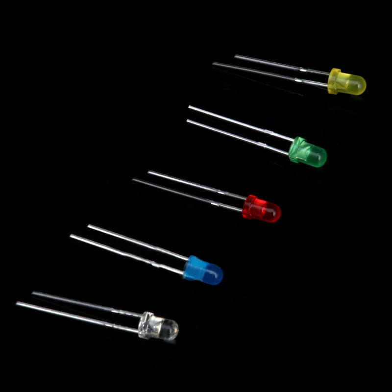 500Pcs 3mm Bright LED Lights Assortment Emitting Diodes Component Kit