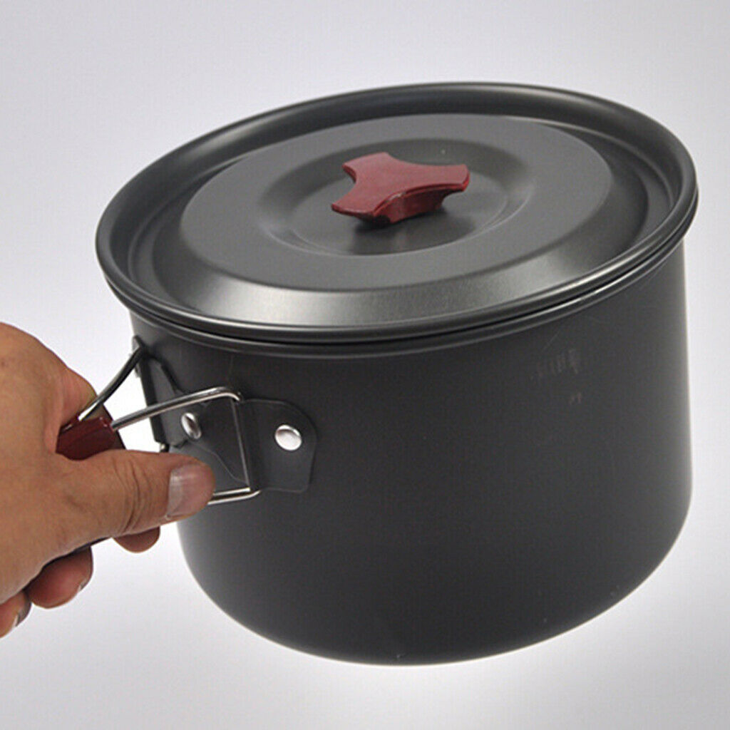 14PCS Camping Cookware Kit Lightweight 4-5 Persons Cooking Pot Pan Bowl