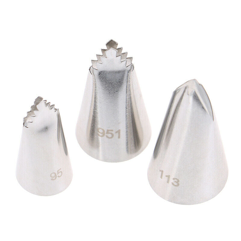 3pcs #95#951#113 Leaves Nozzle Icing Piping Nozzles For Decorating Cakes .l8