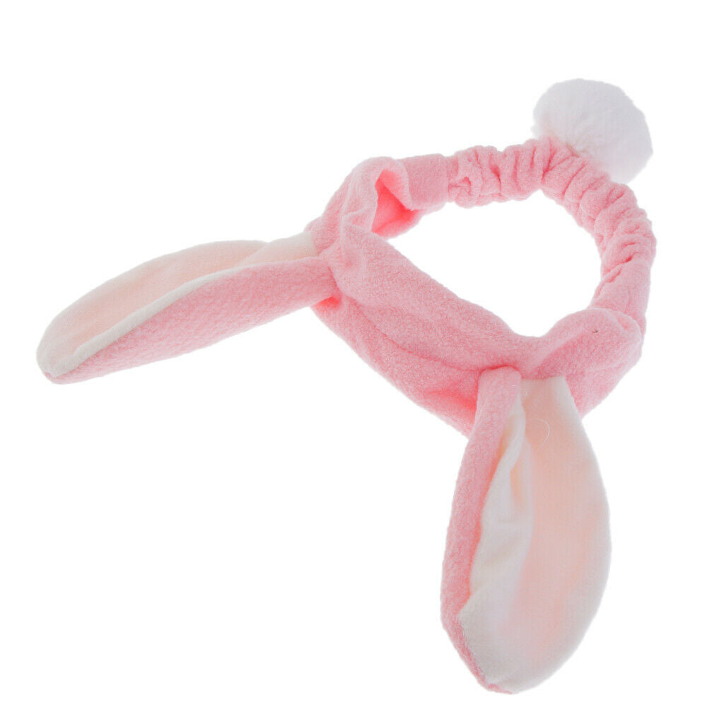 Lovely Rabbit Ears Hair Band Soft Flocking Head Wrap Makeup Headband Pink