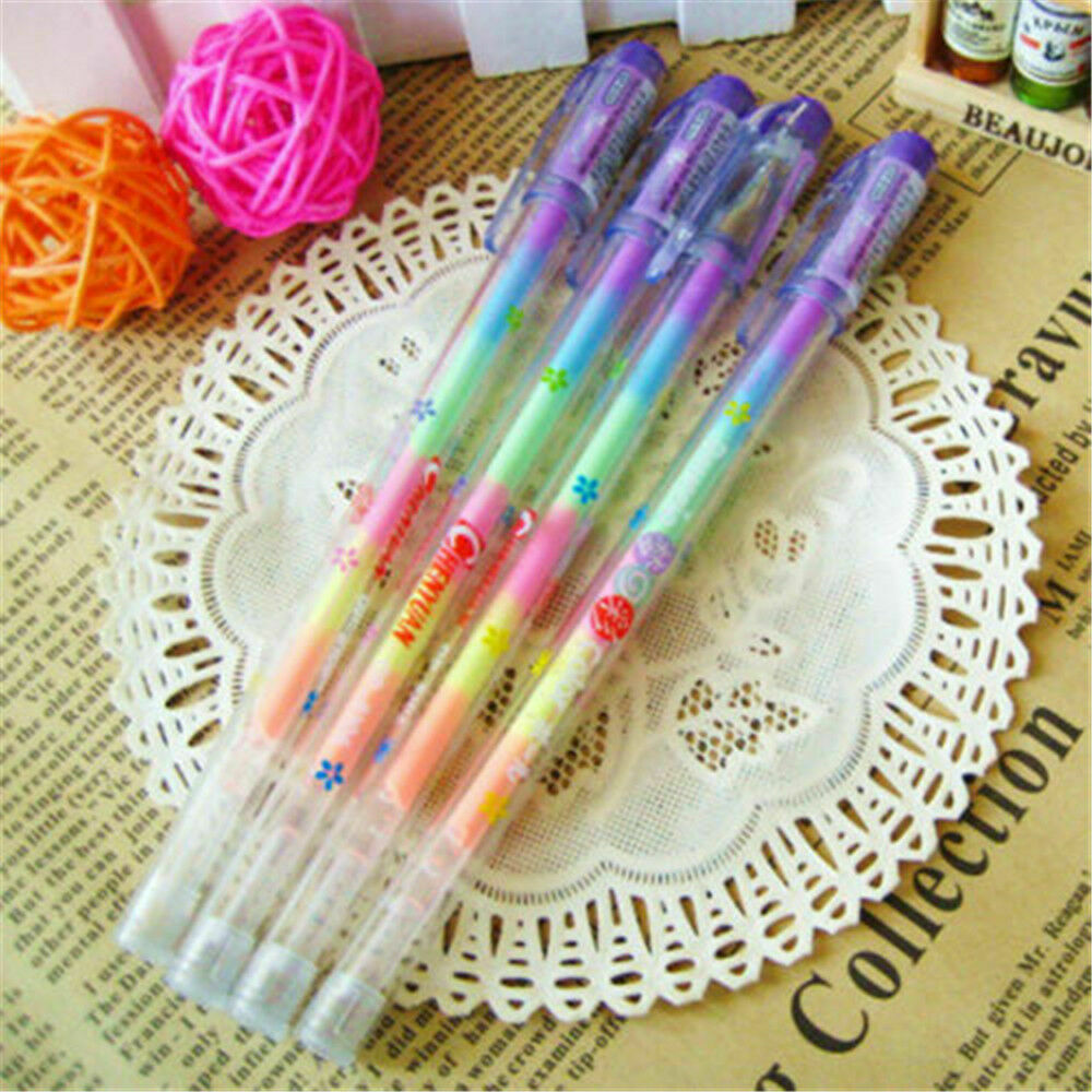 1pcs 6 colors cute gel pen Markers for Office Novelty Ink Pen chalk Student Gift