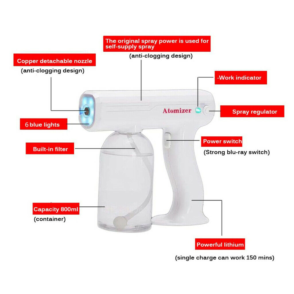 800ml Portable Electric Nano Sanitizer Sprayer Cordless Disinfectant Machine