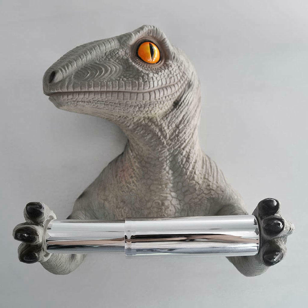 2pcs Dinosaur Toilet Paper Holder Bathroom Punch-free Shelf Home Decoration