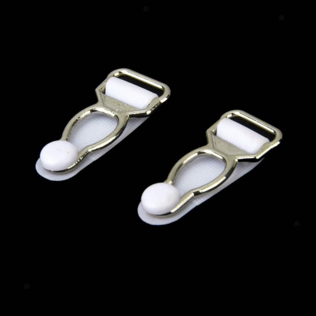 Garter Belt for Men Belt Clips Hooks Cuffs 10 Pieces White