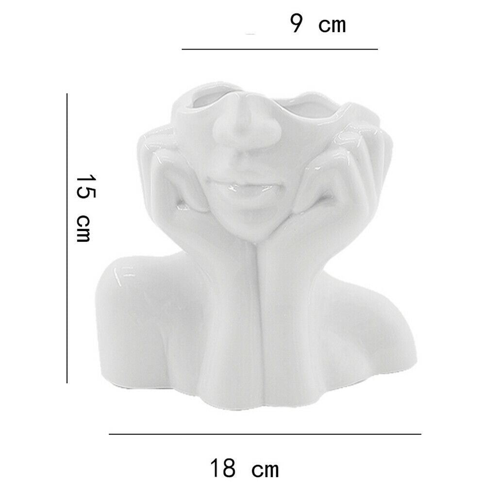 1X Abstract Girl Head Face Vase Succulents Pots Modern Home Dorm Decor Chic UK