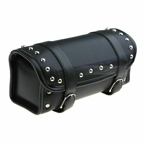 Motorcycle Scooters Oblong Black Leather Tool Pouch Bag New