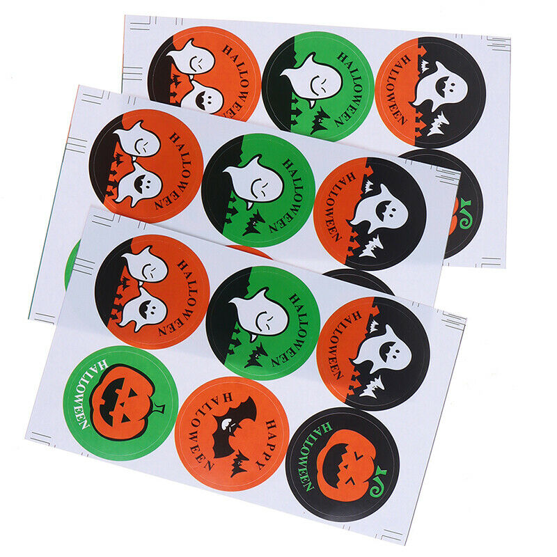10 Sheet Handmade Label Tag Pumpkin Ghost Craft Packaging Sealing Stic JYA TL