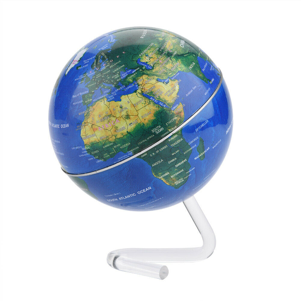 Spinning World Globe for Kids Leaning Small Earth Globe Home Desk Decoration