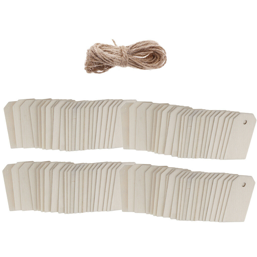 100pcs White Wooden Gift Tags Wedding Party Message Board Christmas Ornament