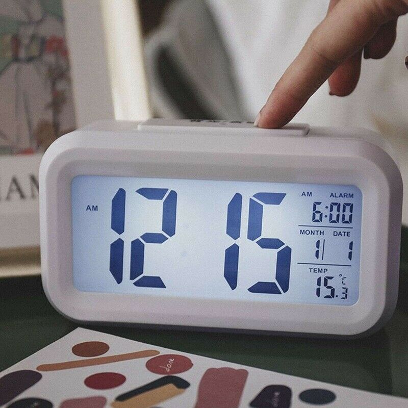 4X(Temperature Digital Clock, Lazy Snooze Alarm Clock, Mute Backlit ElectroJ7F5)