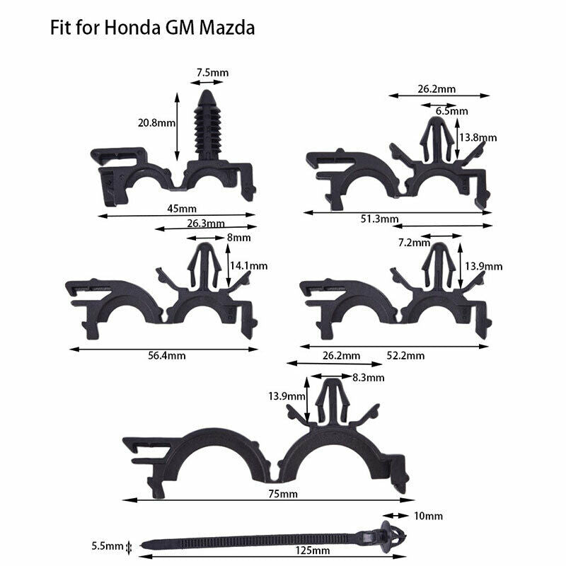 66 Pcs car Wire Harness Routing Clip for Replacement Parts for GM MazdaDD