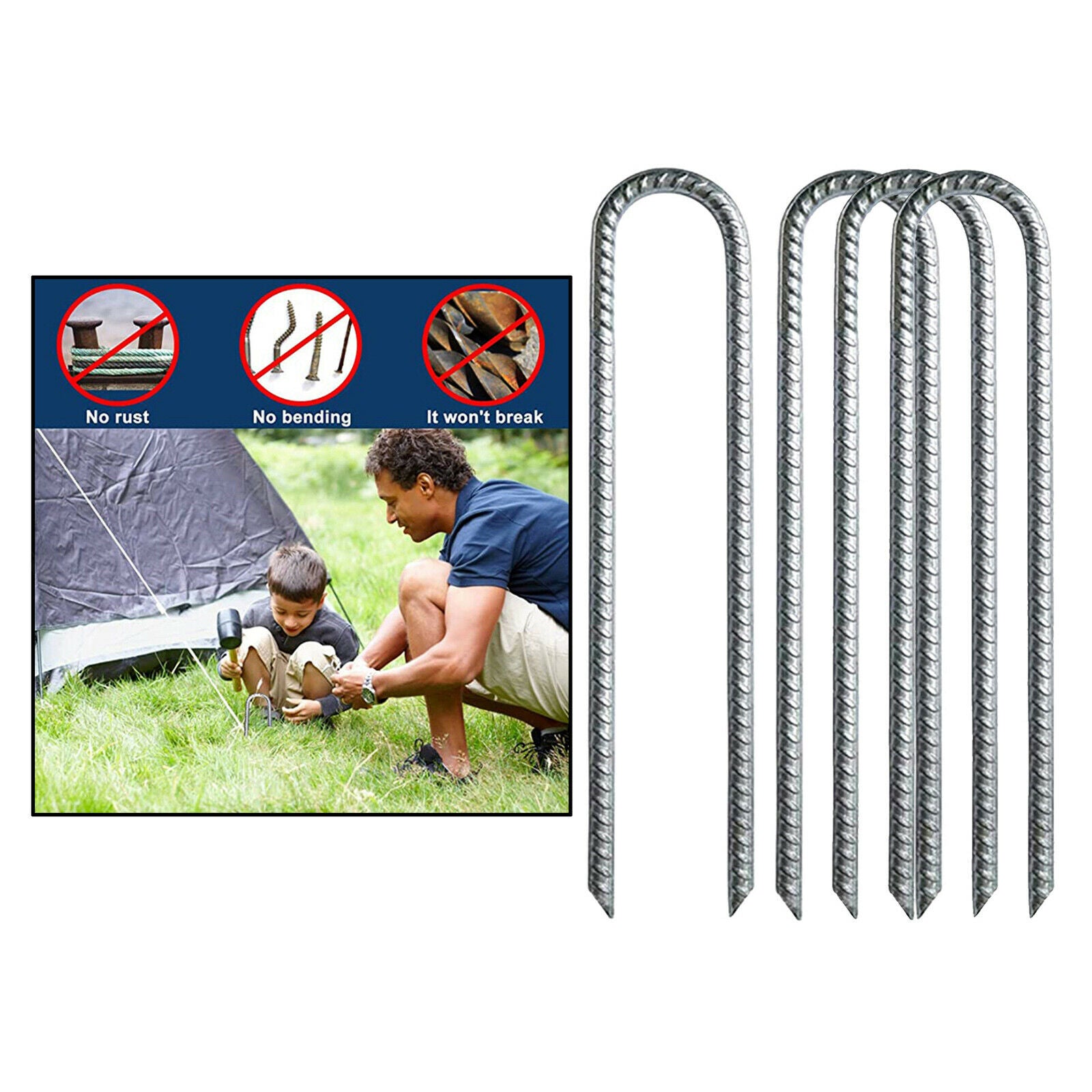 4pcs Heavy Duty Trampoline Stakes 12" Wind Ground Anchors Pegs Accessories