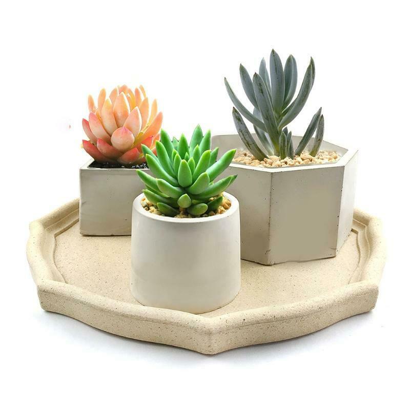 3PCS Flower Pot Silicone Mold DIY Succulents Concrete Plaster Cement Mold