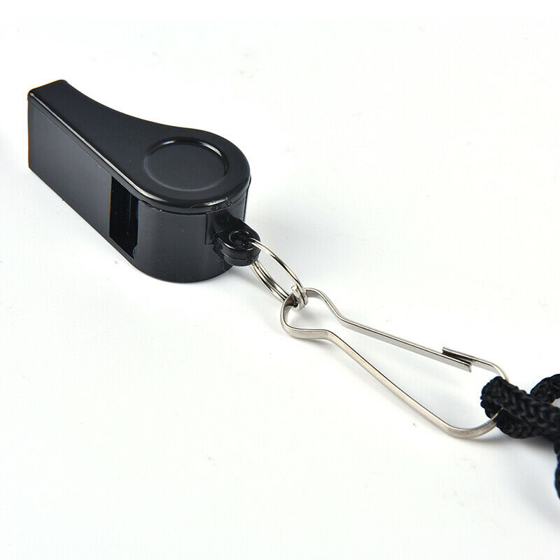 Football Soccer Sports Referee Plastic Whistle Lanyard Emergency Loud Sound Re