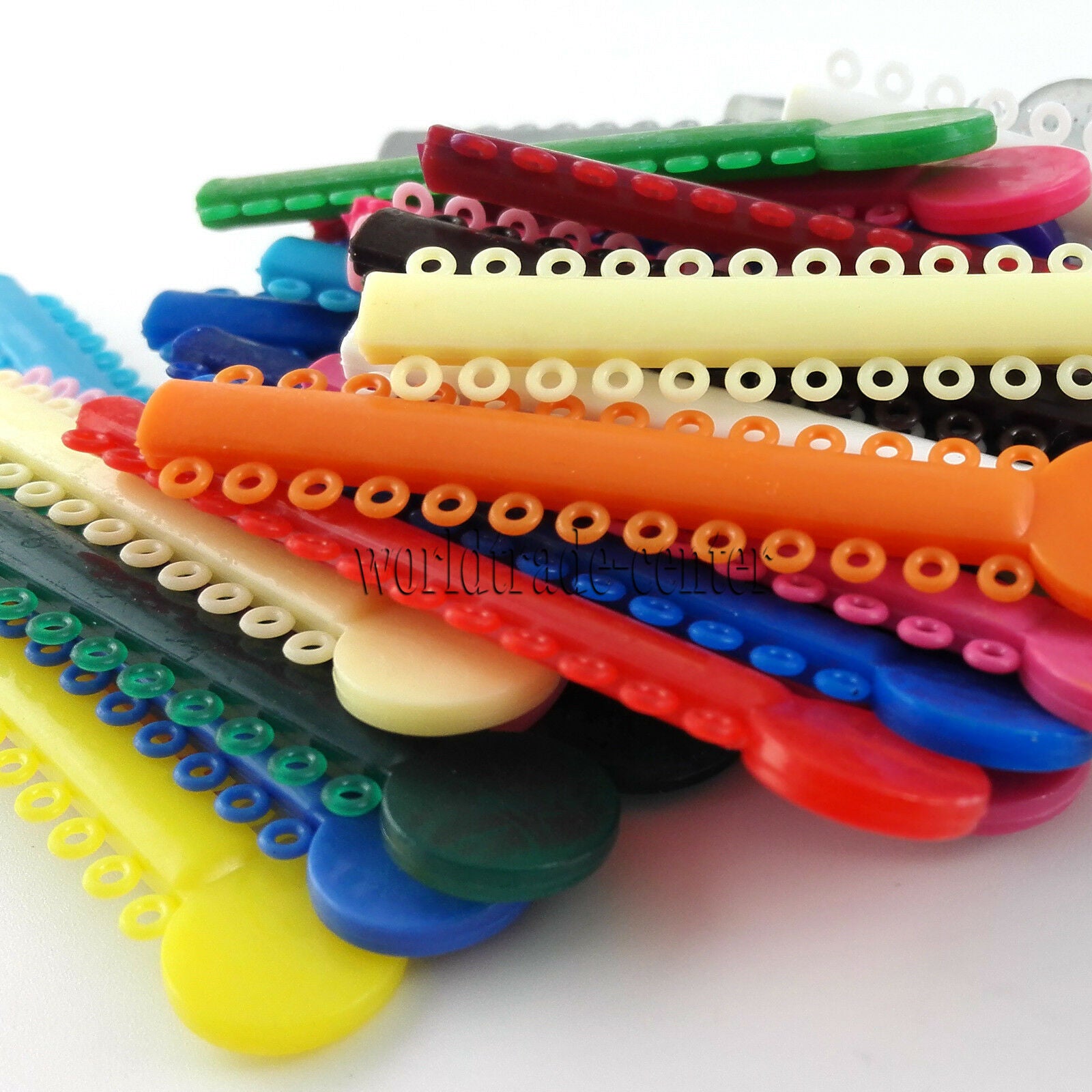 1040Pcs Orthodontics Elastic Ligature Ties Multi-color & 5Packs Metal Brackets