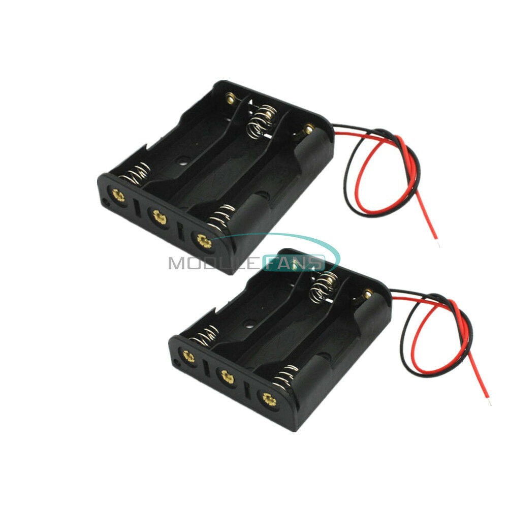 10PCS Plastic Case Battery Storage Holder Box with Wire Leads for 3 X AA 4.5V