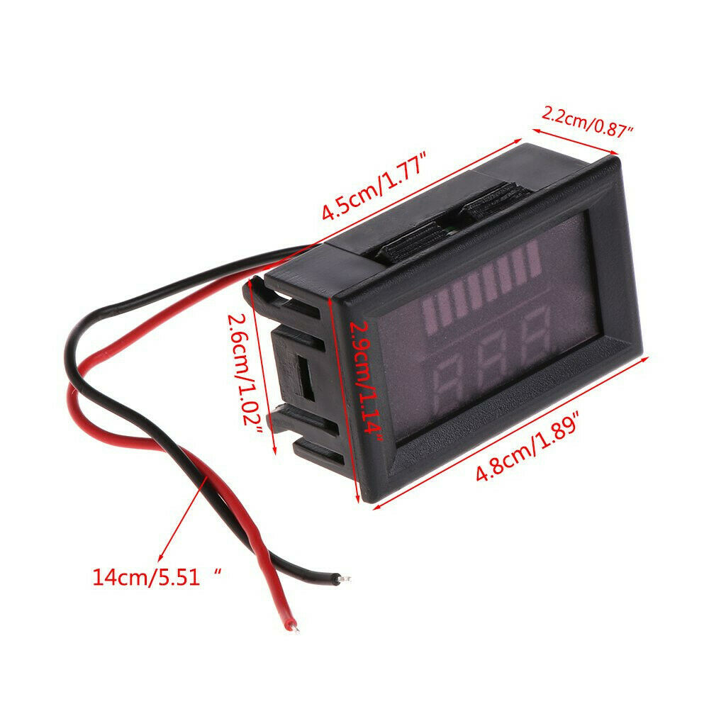 DC 7-100V Red LED Voltage Voltmeter Tester For 12V Cars lithium batteries