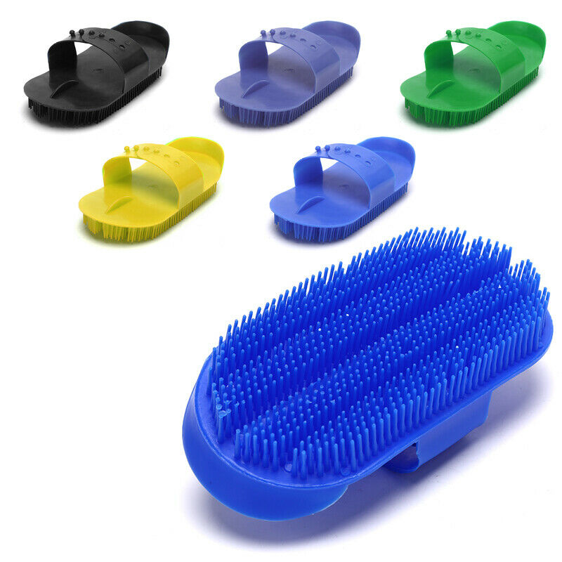 Plastic Curry Comb Adjustable Strap Horse Pony Care Grooming Scraper Brus.l8