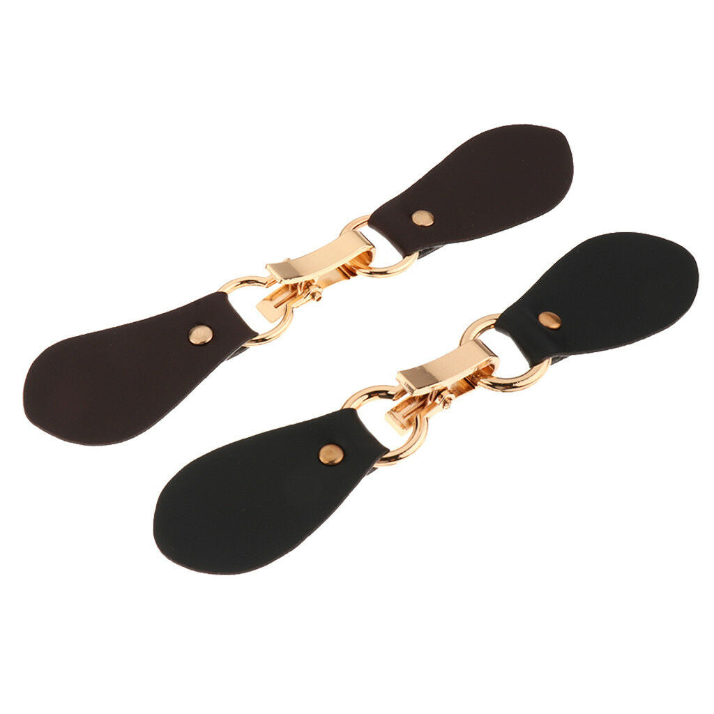 2 Pairs Leather Horn Toggle Buttons Trench Duffle Fastener for Coat Sweater