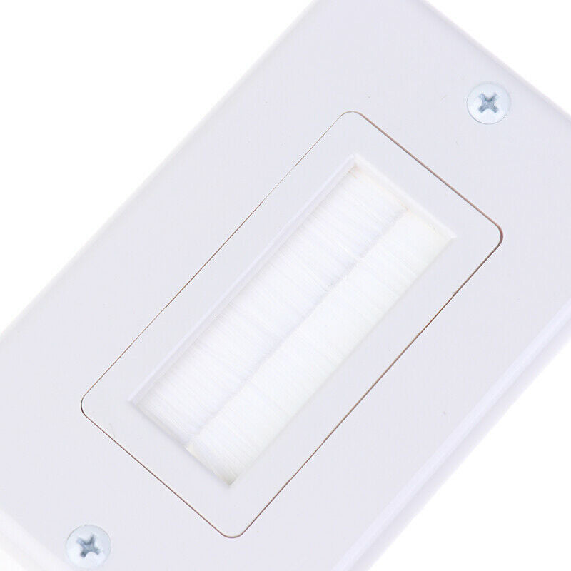1 PCS White Brush Panel Opening Decor Cable Wire Wall Plate Face Pla.l8