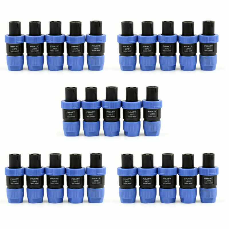 25 X Speakon Blue 4 Pin Male Plug Compatible Audio Cable Adapter B01. AT2