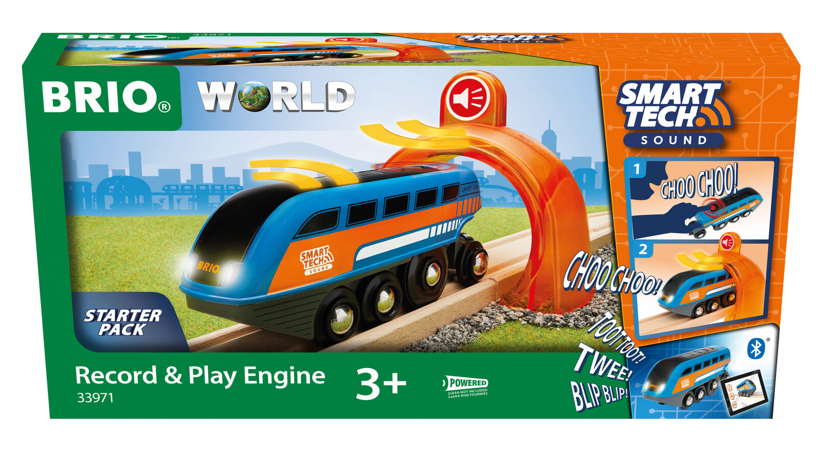33971 BRIO Smart Tech Sound Record & Play Engine Train Battery Powered Railway
