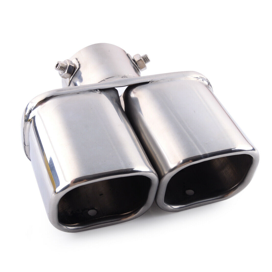 63 mm Stainless Steel Rear Dual Exhaust Pipe Tail Muffler Tip Throat Tailpipe