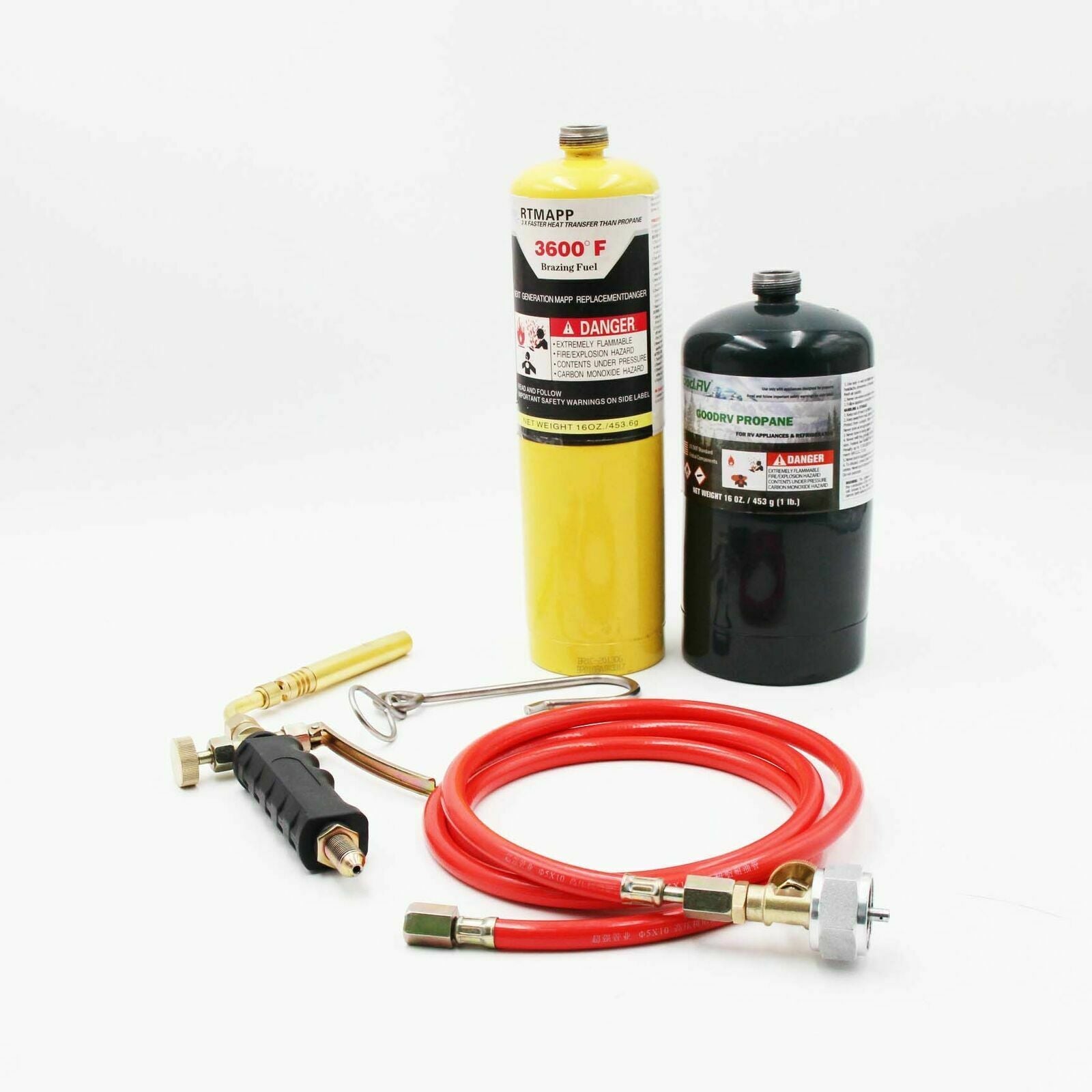 Brass Mapp Torch 1.6M Hose Brazing Welding Plumbing Turbo Torch Solder Tool