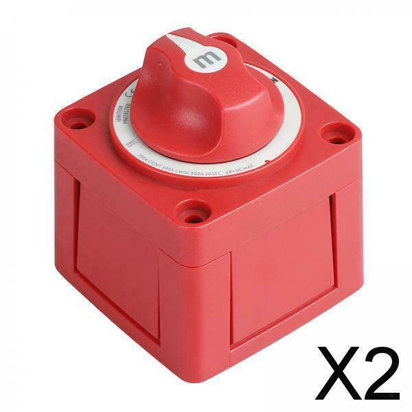 2X 6006 Marine Battery Switch M SERIES On/Off 300 Amp -Red IP66 waterproof