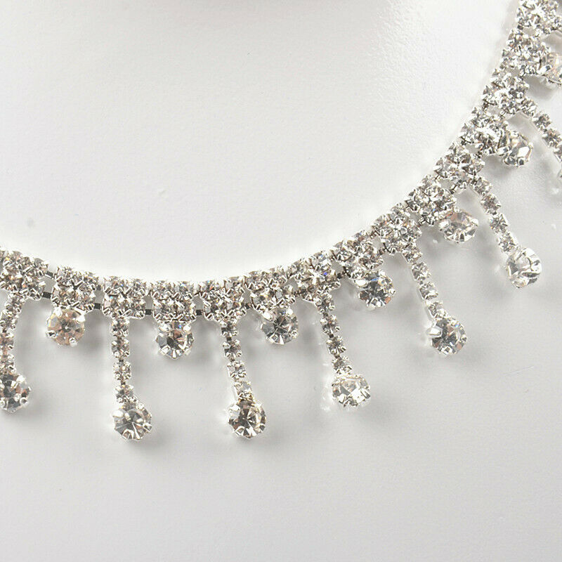 1yd Rhinestone Chain Tassels Trims for DIY Necklace Sewing Garment Curtain Decor