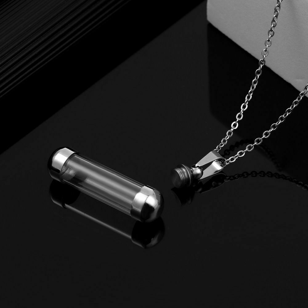 Screw Cap Wishing Bottle Pendant Lucky Charm Glass Vial Necklace Perfume Jars