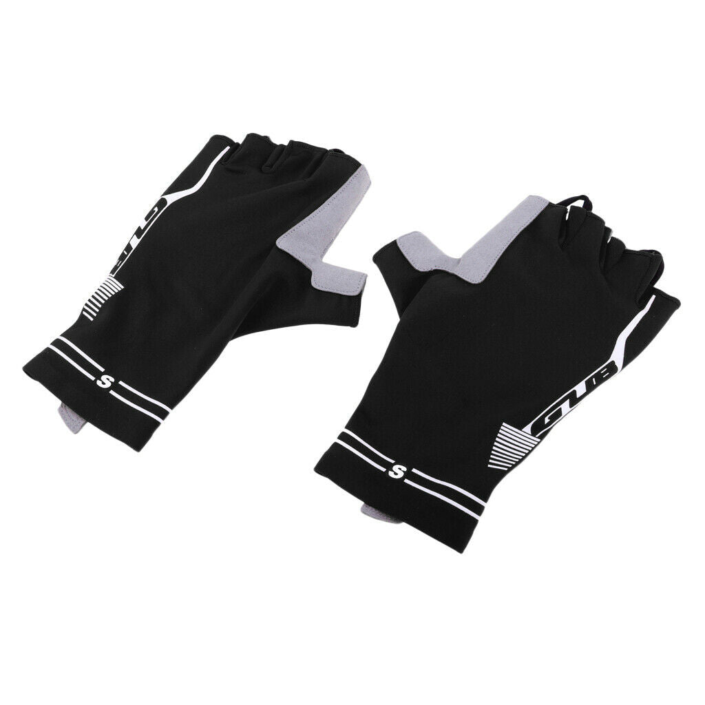 Summer Breathable Cycling Motorcycle Half Finger Gel Padded Gloves S Black