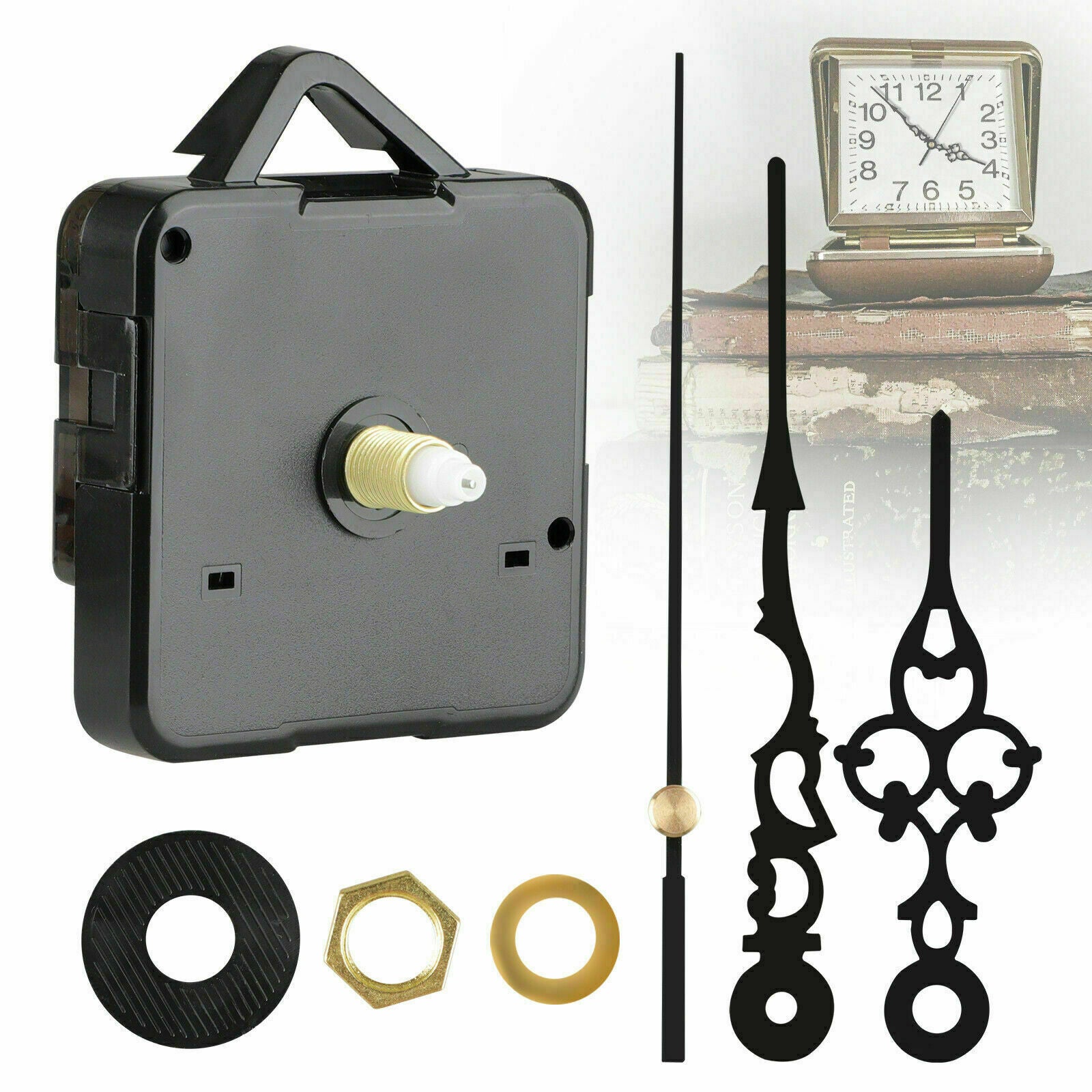 Replacement Wall Clock Quartz Movement Mechanism Hands DIY Repair Parts Black US