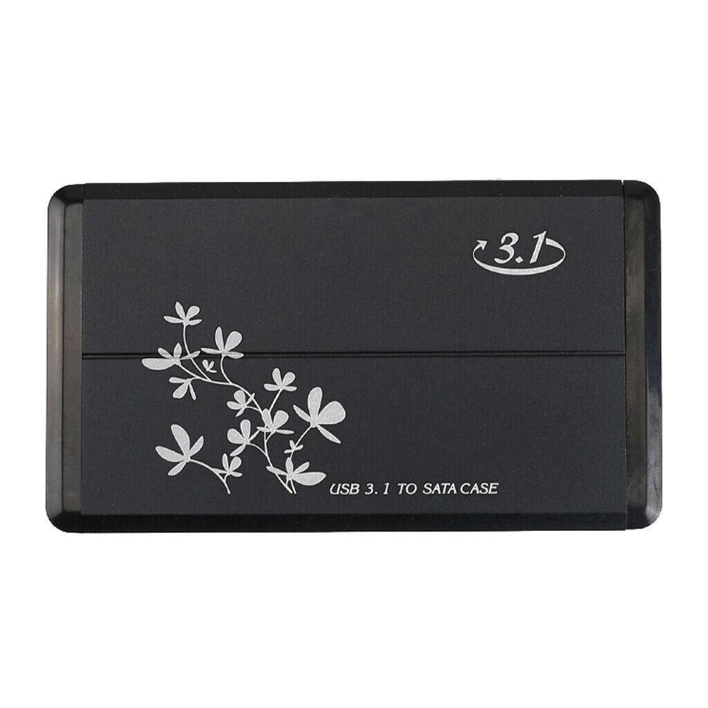 80G Black Aluminum Case USB 3.1 to SATA Hard Disk Enclosure HDD/SSD Adapter Case