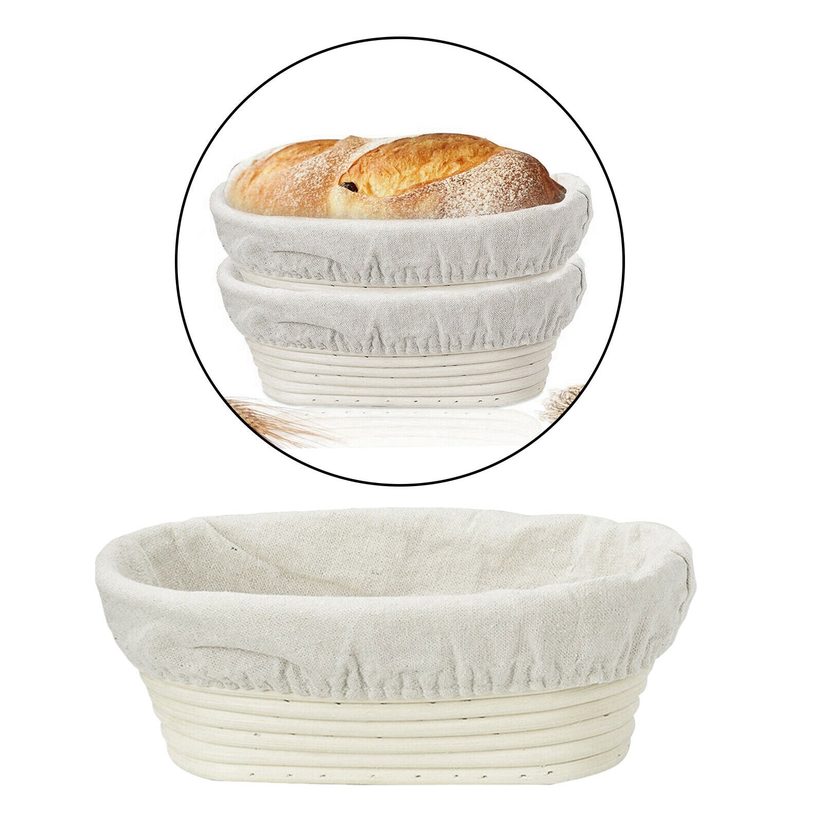 Natural Rattan Dough Fermentation Sourdough Banneton Bread Baking Basket 25cm