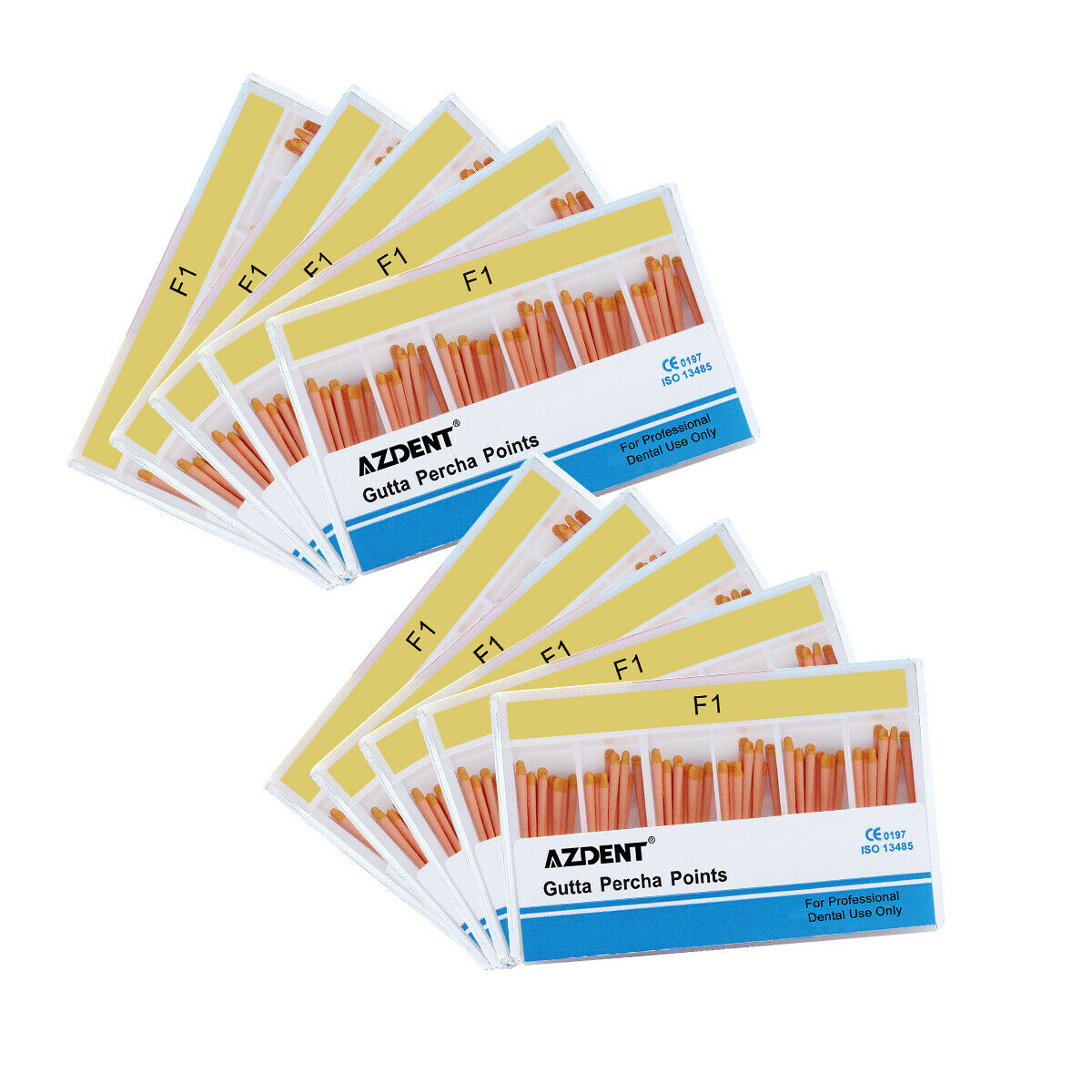 10 Kits Dental Endo Root Canal Gutta Percha Points Obturating Tips F1 AZDENT