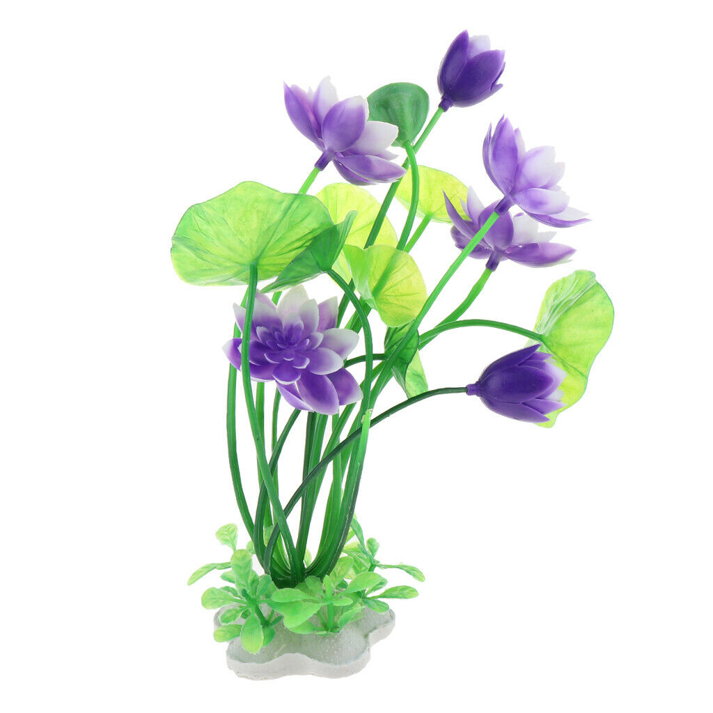 1 Pc Simulation Lotus Aquarium Landscape Artificial Fish Tank Plants Purple