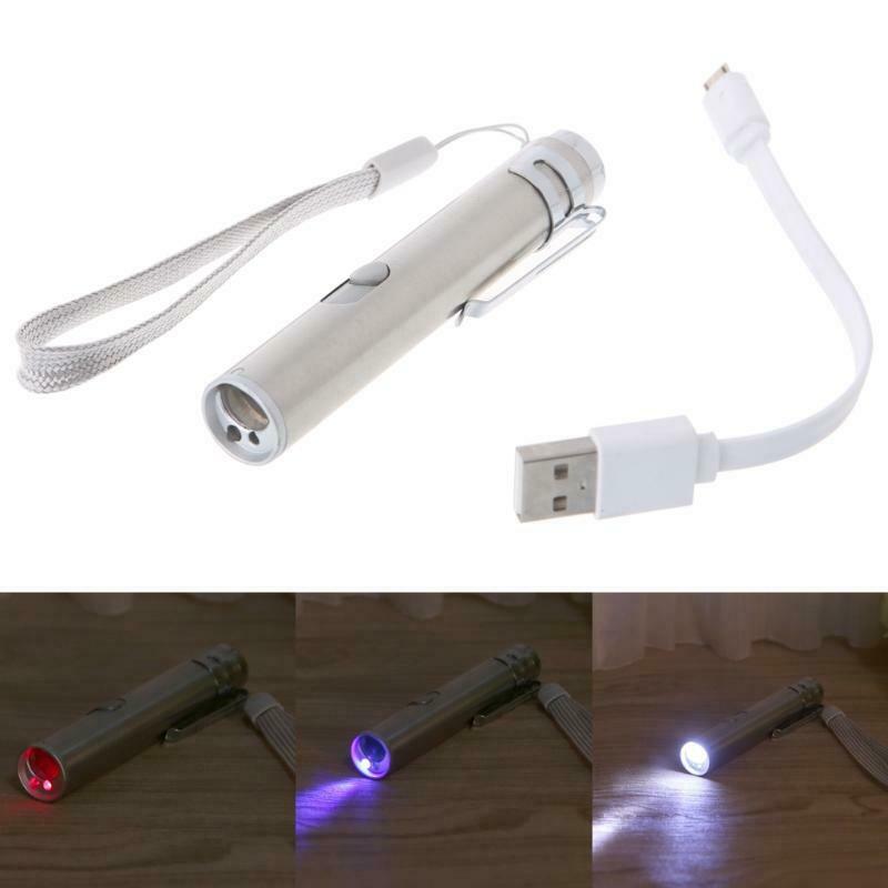 3 in 1 LED Light USB Infrared Rechargeable UV Torch Pen Flashlight Lamp